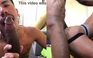 Moreno devora o amigo negrão enquanto oferece o cuzinho sedento Moreno devora o amigo negrão enquanto oferece o cuzinho sedento