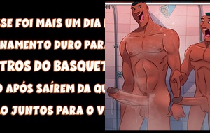 Jogadores de Basquete em Ação: Surpresa Explícita no Vestuário